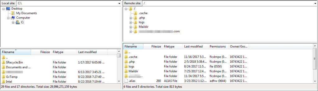 FileZilla should look something like this