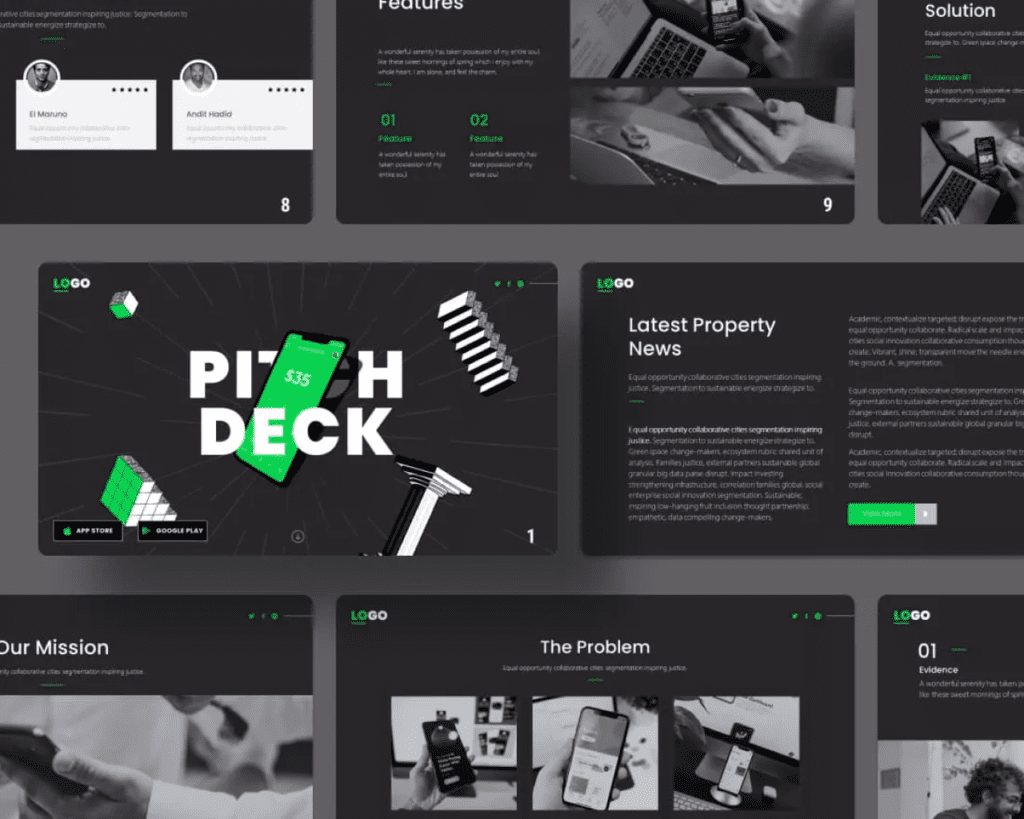 Mobile App Pitch Deck Template