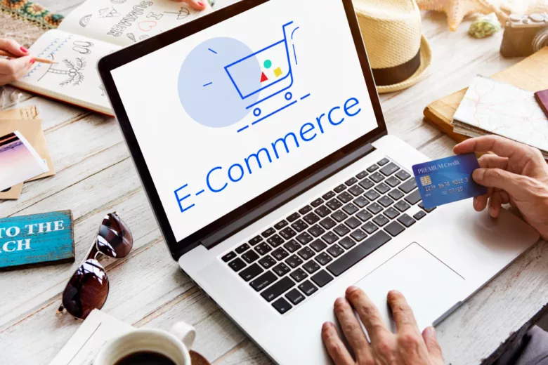 eCommerce store showing cart trolley shopping online sign graphic