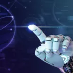 robot hand finger AI technology concept