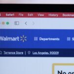 a computer screen with the walmart logo on it