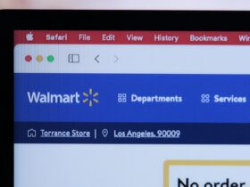 a computer screen with the walmart logo on it