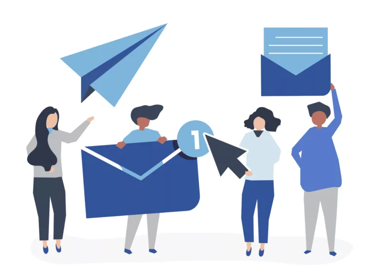 people with internet email icons