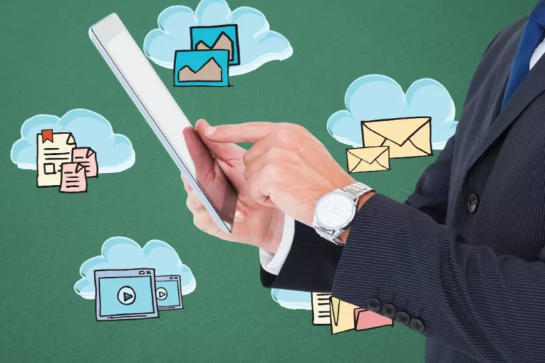 man holding a tablet
