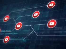 youtube icon line connection of circuit board, Channel For Business