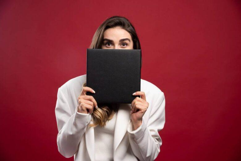 person holding a book