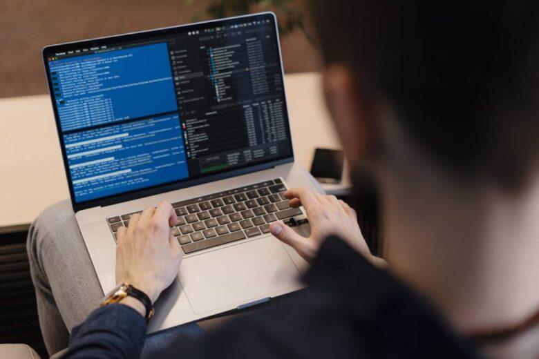 code on laptop