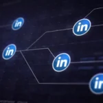 linkedin icon line connection of circuit board