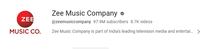 Zee Music Company channel statistics