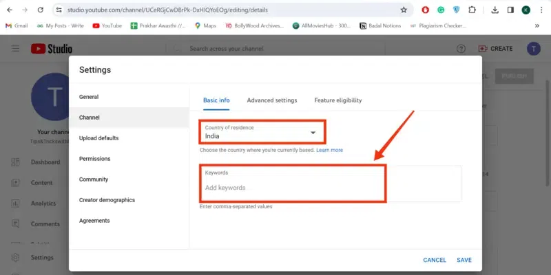 clicking on the “Country of Residence” and you can add the keyword in the box provided under the Country name.