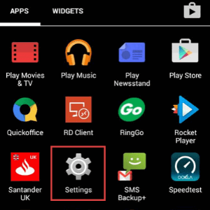Go to your Android's “Settings”