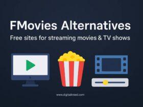 Top FMovies alternatives in 2025 for free movie and TV show streaming – list of legal and safe streaming sites with video, popcorn, and film icons.