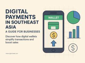 Infographic-style feature image showing a laptop screen with SEO tools dashboard, charts, and keyword metrics. Minimal text, clean design, flat illustrations, and modern color scheme.