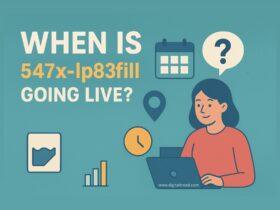 A futuristic digital illustration showing an AI launch concept titled “547x-lp83fill.” The image features abstract tech visuals, glowing circuits, and a countdown-style design symbolizing innovation, anticipation, and the upcoming release of a powerful AI system.