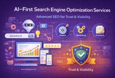AI-powered SEO services infographic