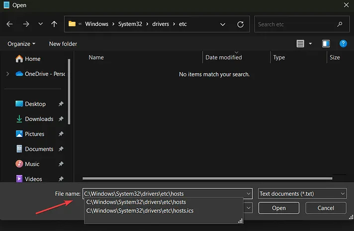 A new window will show with an option named File Name