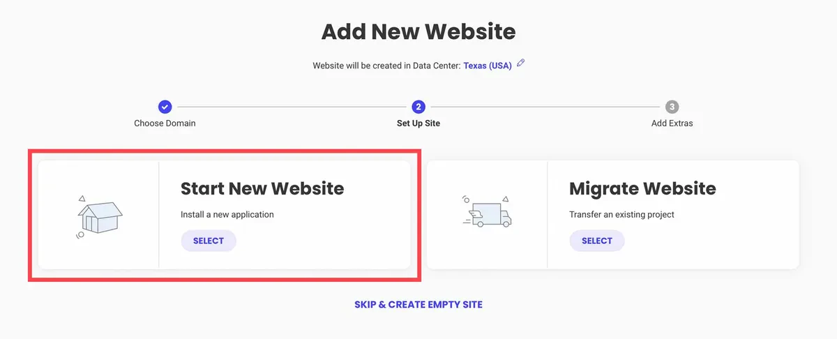 start new website on site ground