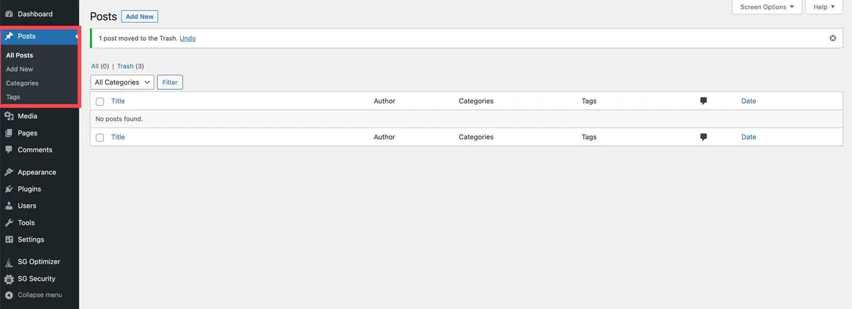WordPress posts