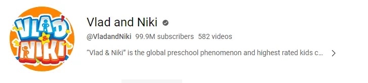 Vlad and Niki channel statistics