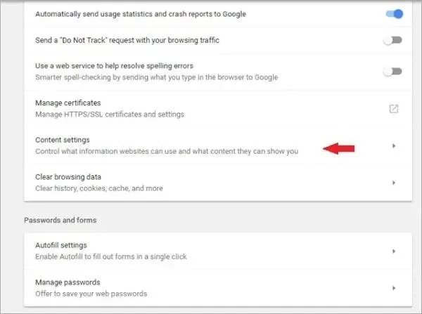 Chrome Browser Advanced Setting
