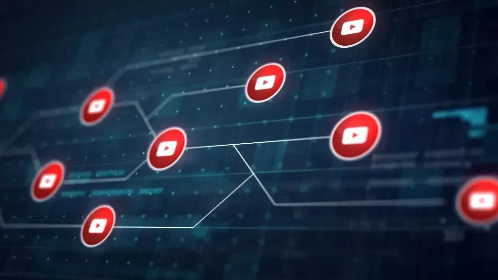 youtube icon line connection of circuit board, Channel For Business