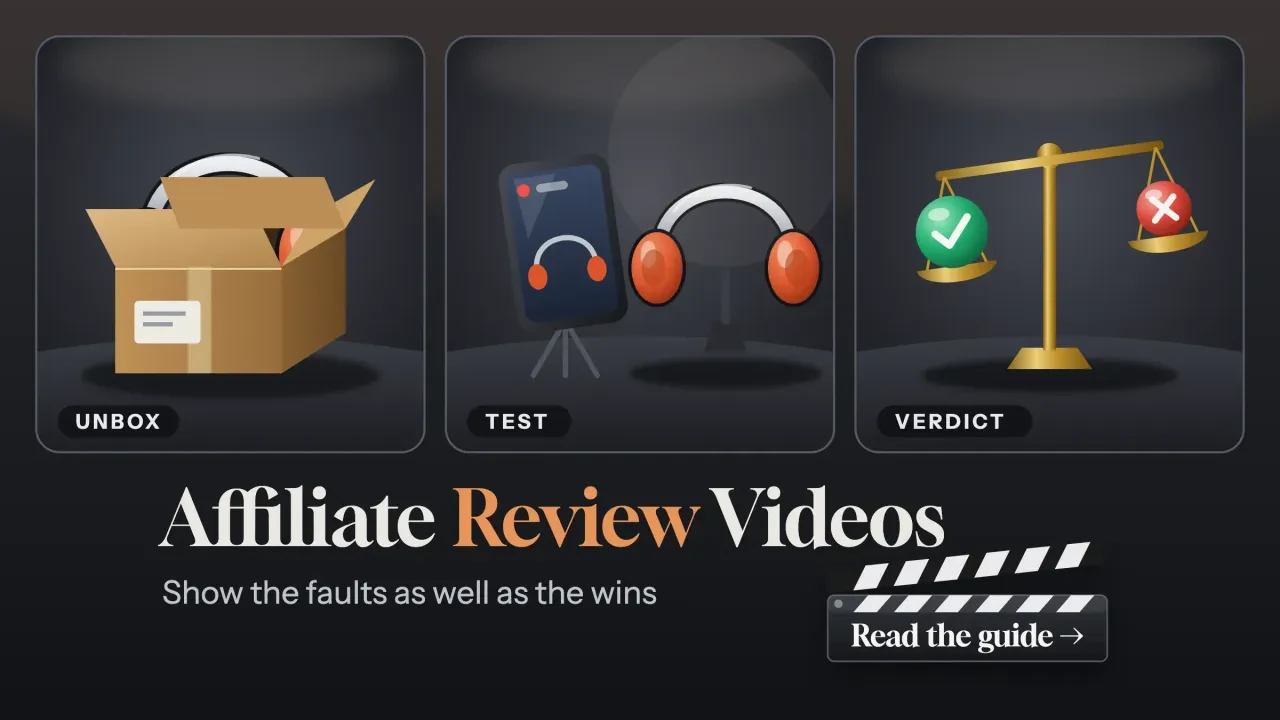 Affiliate review videos: three lit 3D panels to unbox, test and give a verdict on headphones
