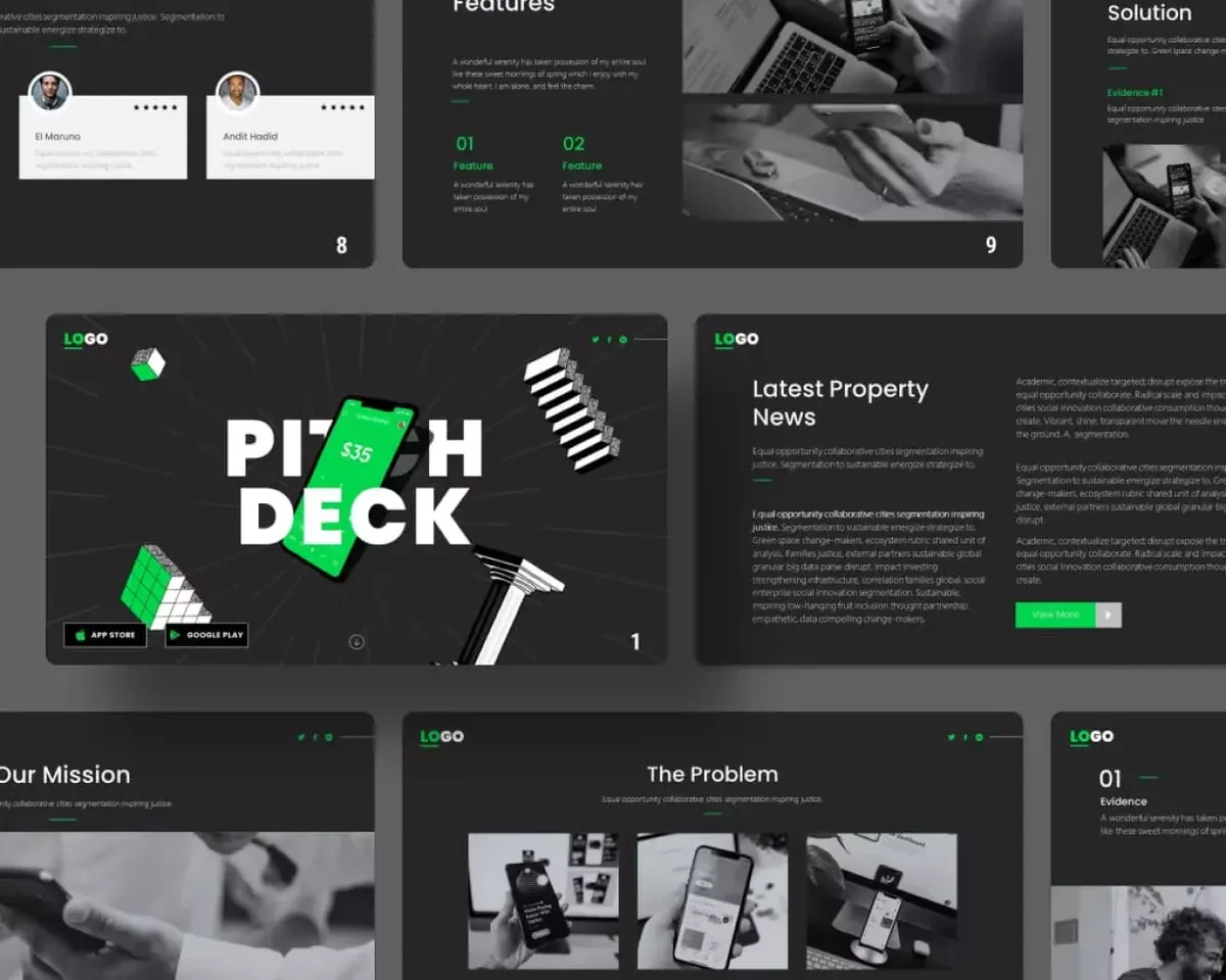 Mobile App Pitch Deck Template