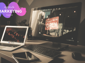 Affiliate Marketing Explained, laptop, table, mouse, monitor, dark, tablet