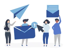 people with internet email icons