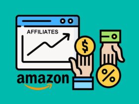 A graphic design illustrating CRM (Customer Relationship Management) with the letters "CRM" centered. Surrounding elements include icons for graphs, a laptop, people, a shopping cart, a magnifying glass, and a phone, all connected by lines, against a blue background.