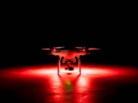dark, night, red, drone photography service