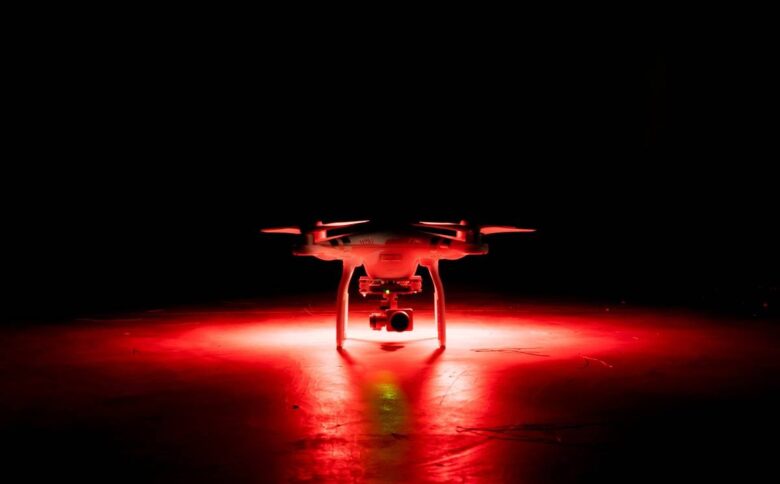 dark, night, red, drone photography service