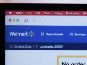 a computer screen with the walmart logo on it