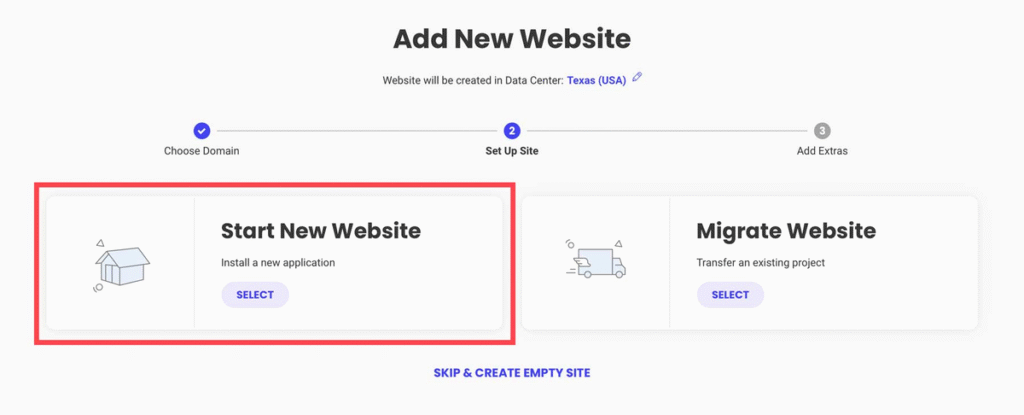 start new website on site ground