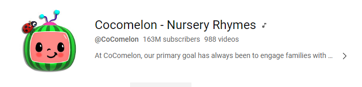 Cocomelon channel statistics