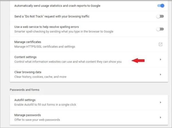 Chrome Browser Advanced Setting
