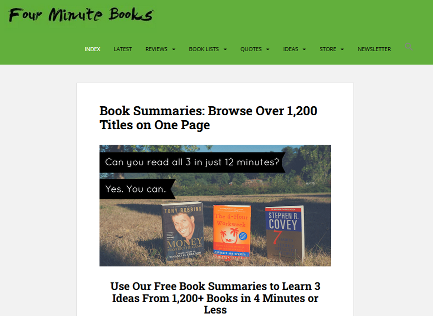 four minute reads website