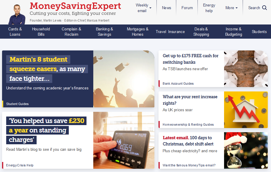 money saving expert website