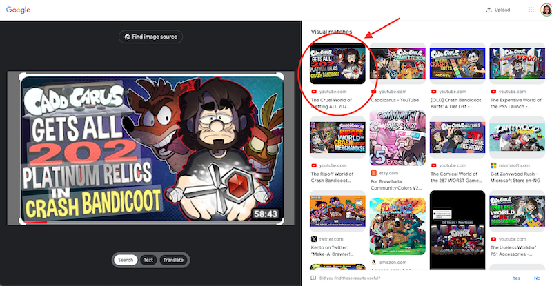 thumbnail find by google lens