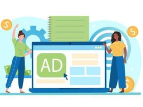 Seo optimization, digital marketing, customer relationships, pay per click advertising. Flat abstract metaphor cartoon vector illustration concept web banner design isolated on white background