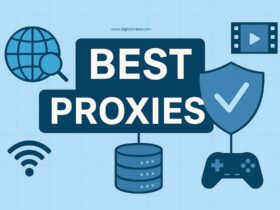 A 2D digital infographic feature image with modern flat-style design, showing a computer screen with a browser window displaying anchor text links. Around it are abstract shapes, charts, and minimal icons representing SEO, hyperlinks, and optimization. The design uses soft gradients, clean vector illustrations, and minimal low-text style suitable for a blog feature image.