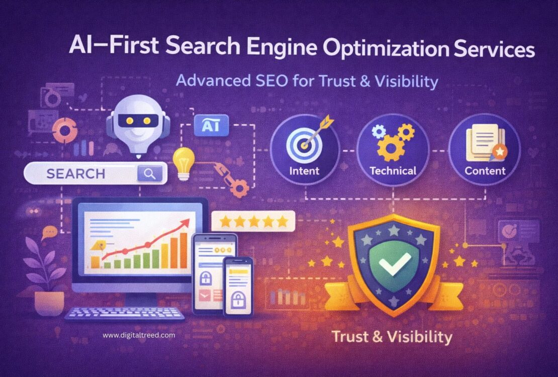 AI-powered SEO services infographic