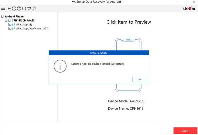 Preview the recovered files from the left pane