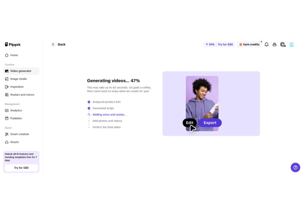 generating video under process