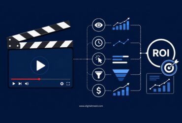 Infographic illustrating how to measure the real ROI of video content using engagement metrics, retention data, conversion funnels, analytics, and revenue tracking.