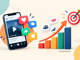 Infographic showing how digital creators can build social proof and boost engagement through social media interactions, audience growth, analytics, and targeted content.
